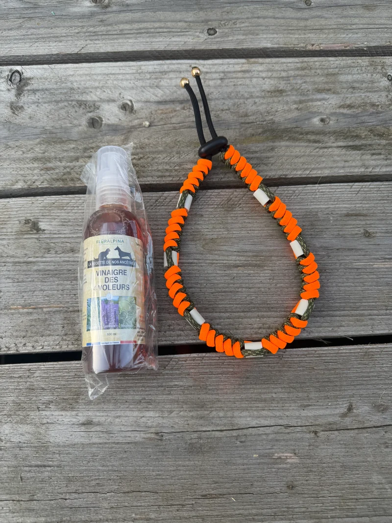 Pack anti-parasitaire (collier anti-tiques naturel + vinaigre des 4 voleurs)