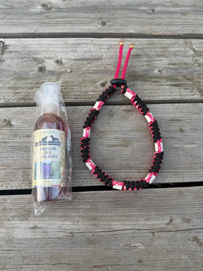 Pack anti-parasitaire (collier anti-tiques naturel + vinaigre des 4 voleurs)