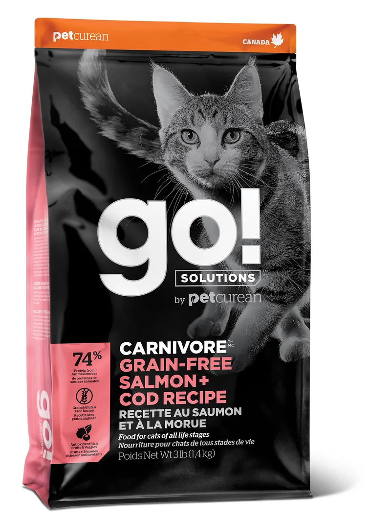 Petcurean Go! Carnivore Sans Grains Pour Chat Saumon + Morue 3 Lbs