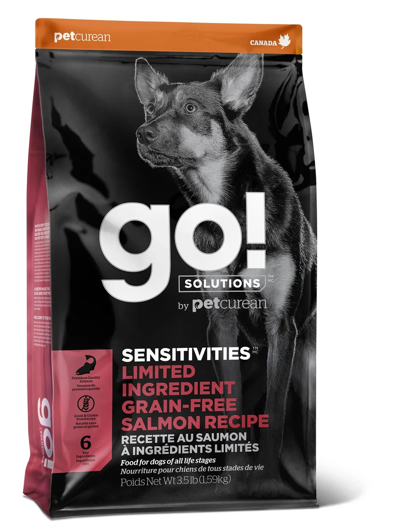 Petcurean Go! Sensitivities Lid Sans Grains Pour Chien Saumon 3.5 Lbs