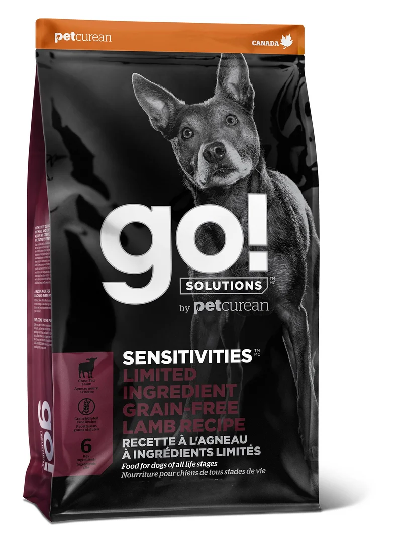 Petcurean Go! Sensitivities Lid Sans Grains Pour Chien Agneau 22 Lbs