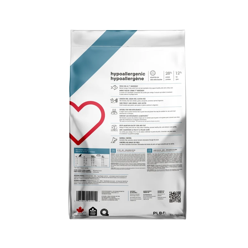 1st Choice Nourriture Pour Chat, Hypoallergène - Morue Sans Grains 1,8kg