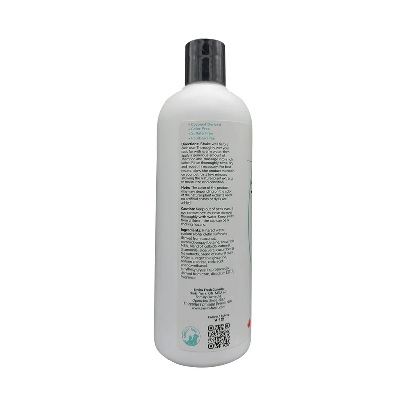 Envirofresh Shampoing Pour Chat, 4 En 1 - Lavande & Camomille 380ml