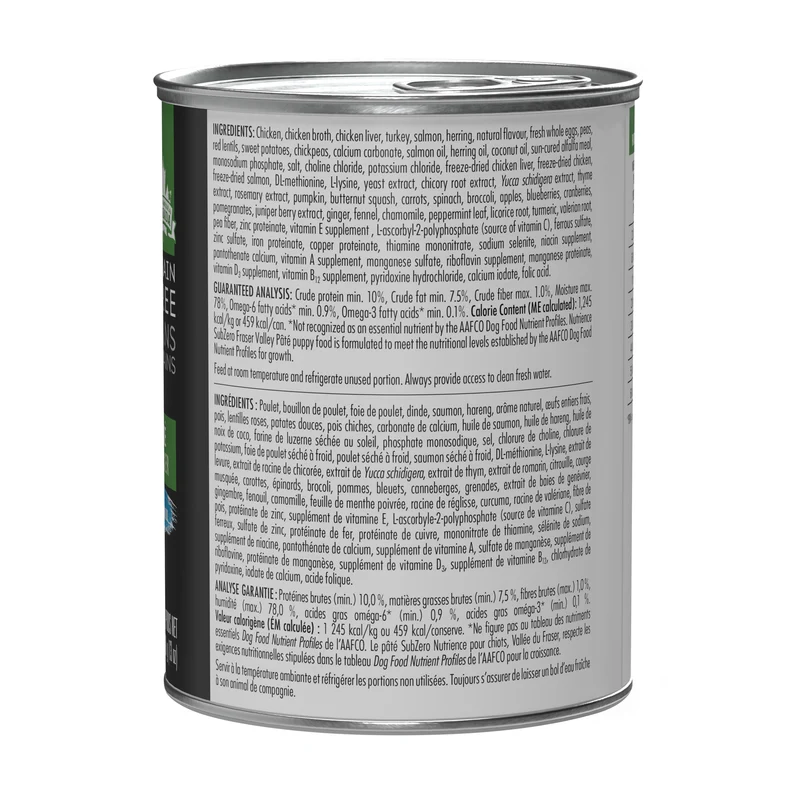 Pâté Nutrience SubZero pour chiots, Vallée du Fraser, 369 g