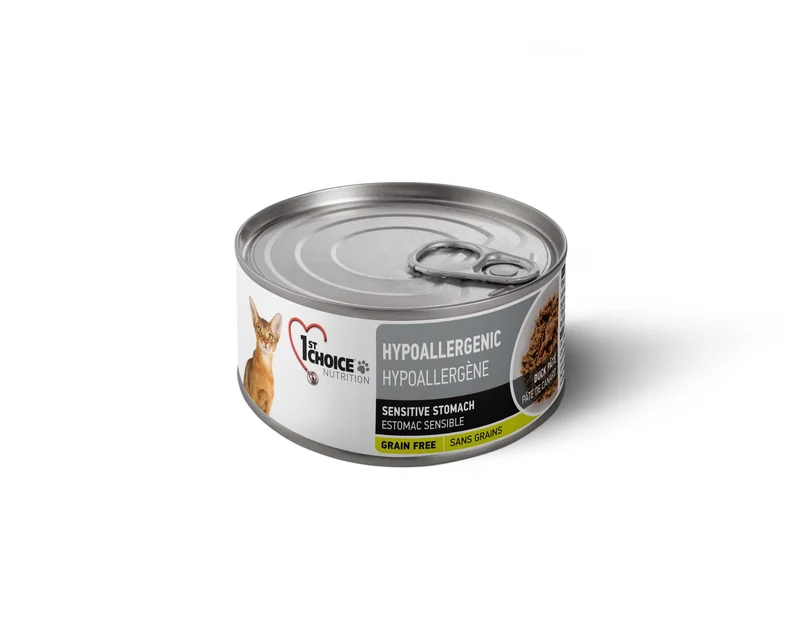 1st Choice Conserves Pour Chat, Hypoallergène - Pâté De Canard Sans Grains 156gr