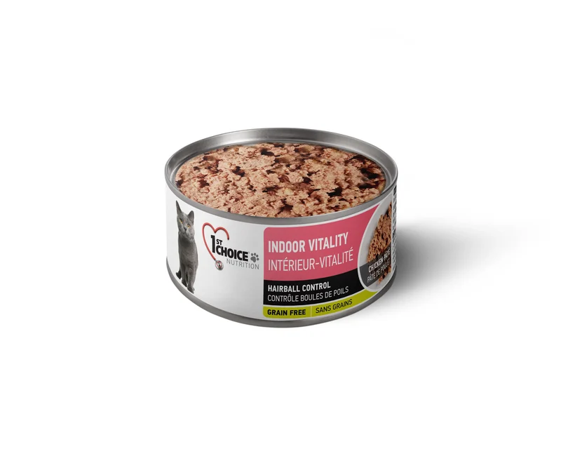 1st Choice Conserves Pour Chat, Intérieur Vitalité - Pâté De Poulet Sans Grains 156gr