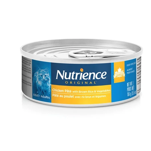 Pâté Nutrience Original pour chats adultes, Poulet avec riz brun et légumes, 156 g (5,5 oz)