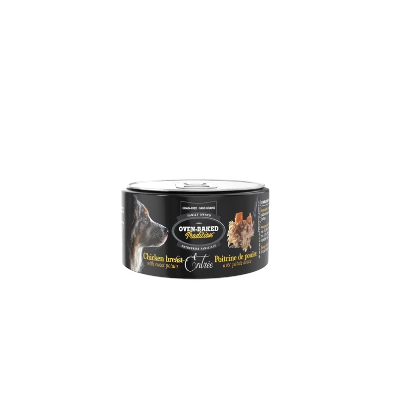 Entrée sans grains pour chien – poitrine de poulet avec patate douce 155g