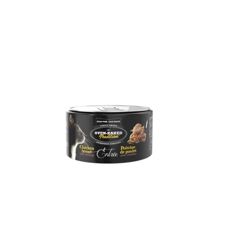 Entrée sans grains pour chat – Poitrine de poulet avec crevettes 85g