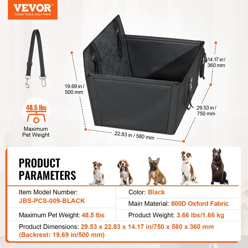 Siège Auto Imperméable Gros Chien 45kg