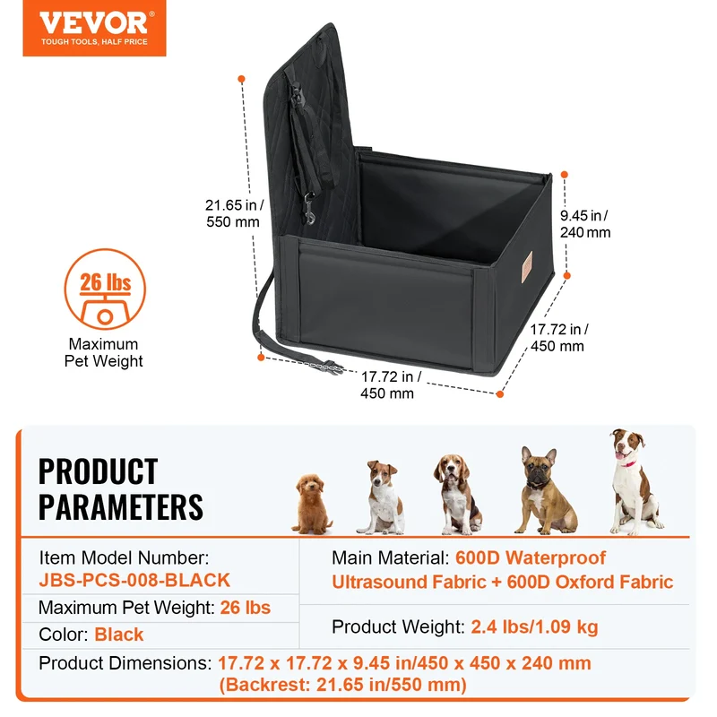 Siège Auto Imperméable Gros Chien 45kg