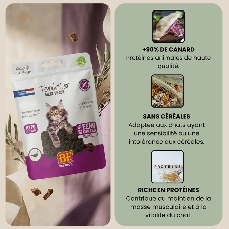 Friandises Tendr'Cat au canard pour chat BF Petfood