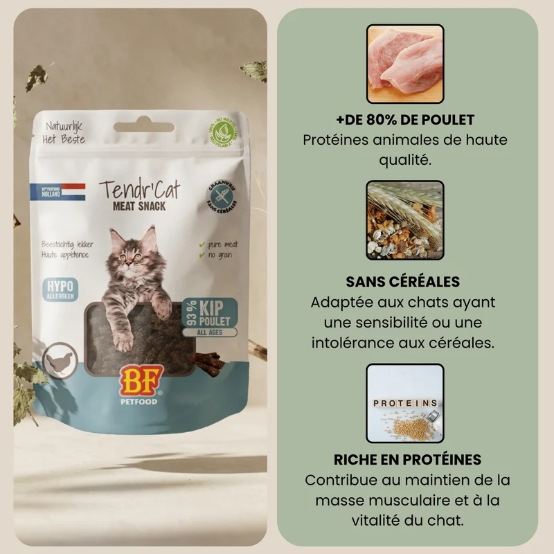 Friandises Tendr'Cat au poulet pour chat BF Petfood