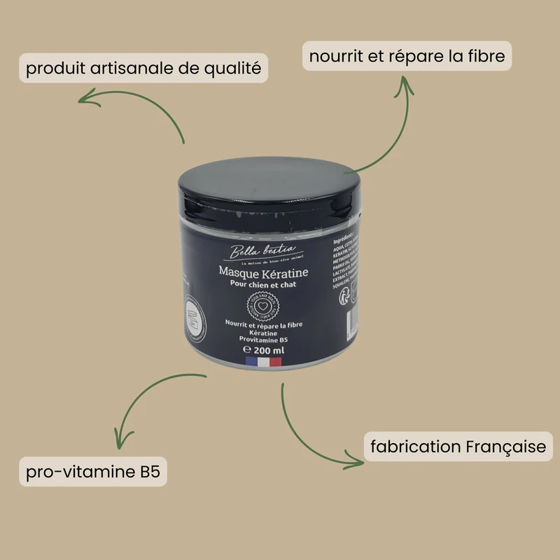 Soin du poil pour chien et chat à la Kératine