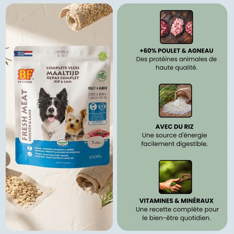 Saucisses au poulet et agneau pour chien
