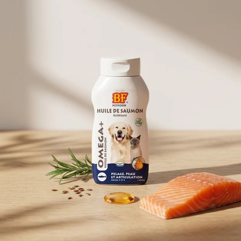 Huile de saumon pour chien et chat