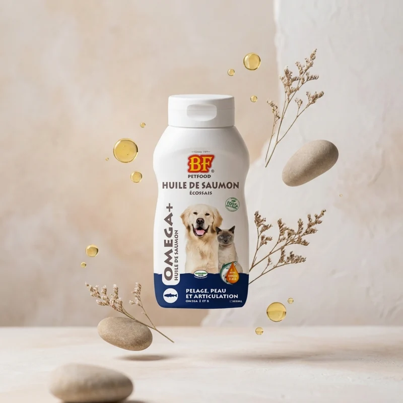 Huile de saumon pour chien et chat