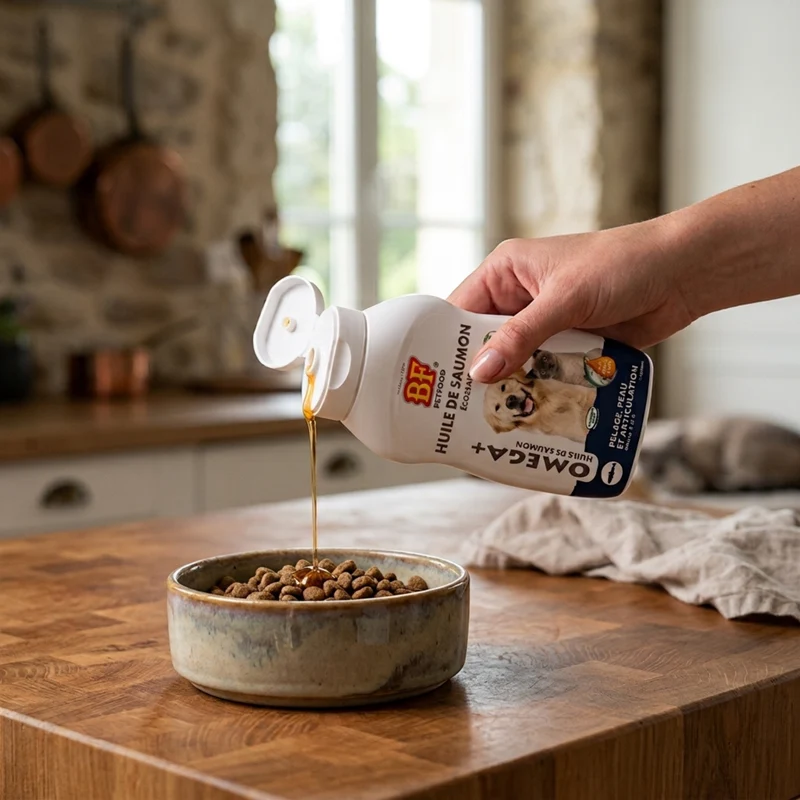 Huile de saumon pour chien et chat
