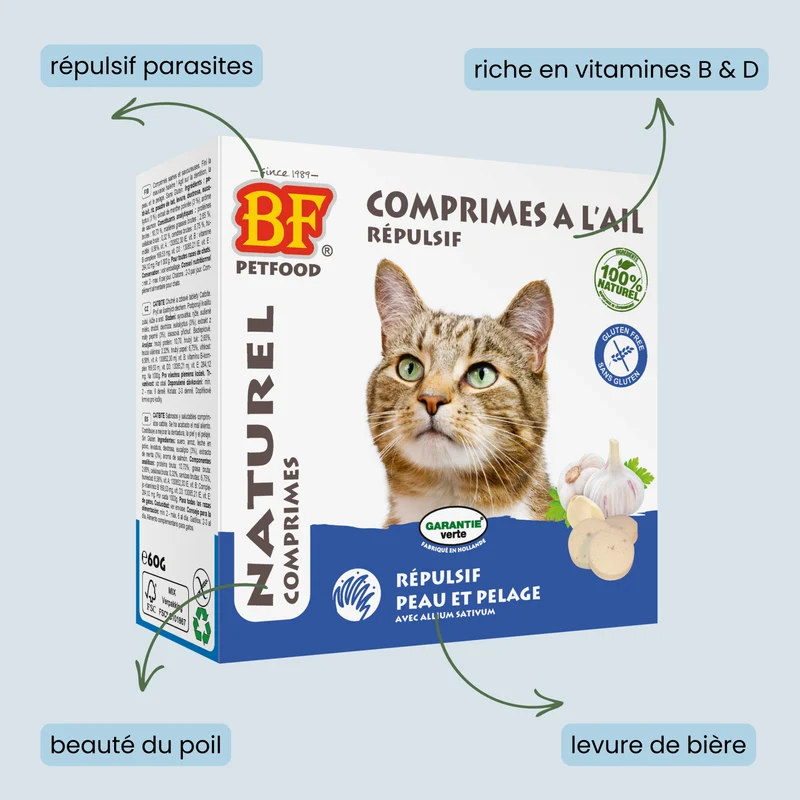Comprimés répulsifs parasites pour chat
