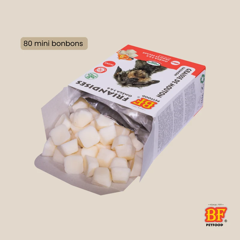 Bonbons au saumon peau et pelage pour chien