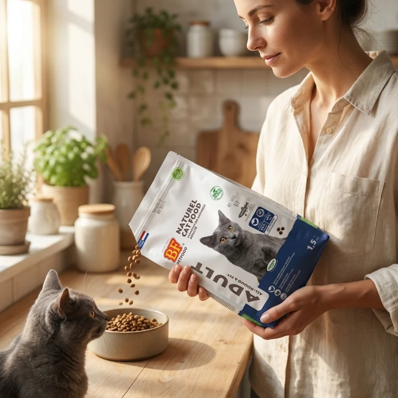 Croquettes au poulet et sans céréales pour chat