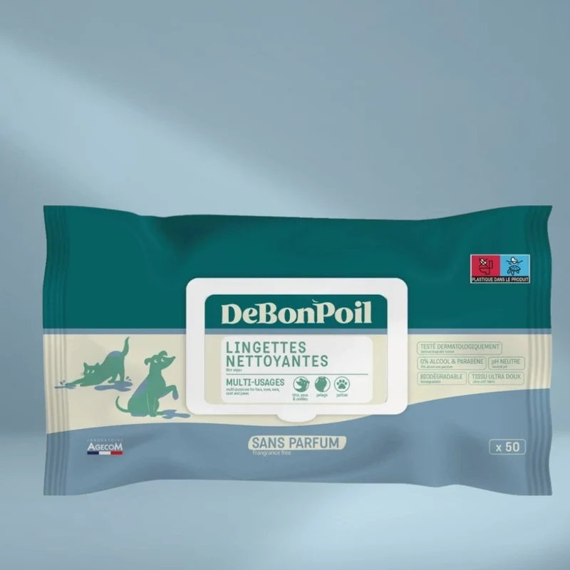 Lingettes pour chat et chien sans parfum
