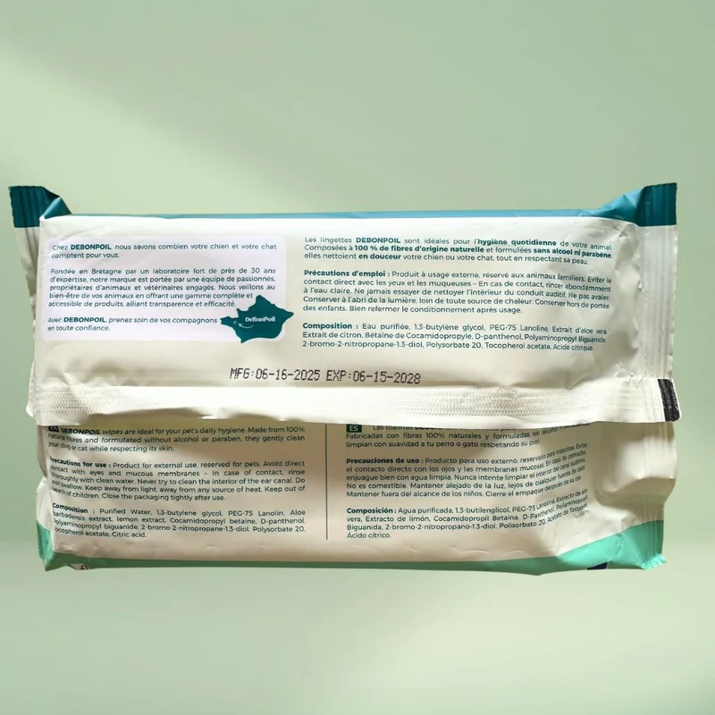 Lingettes pour chien et chat aloe vera x50 - nettoyage doux et apaisant