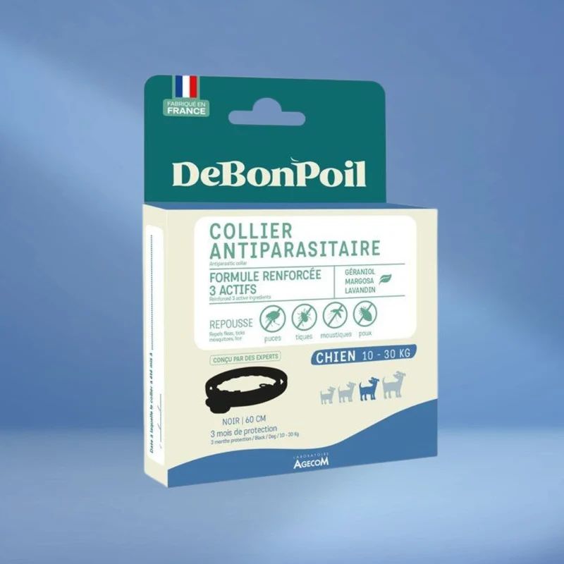 collier antiparasitaire noir chiot & petit chien (à partir de 2kg)