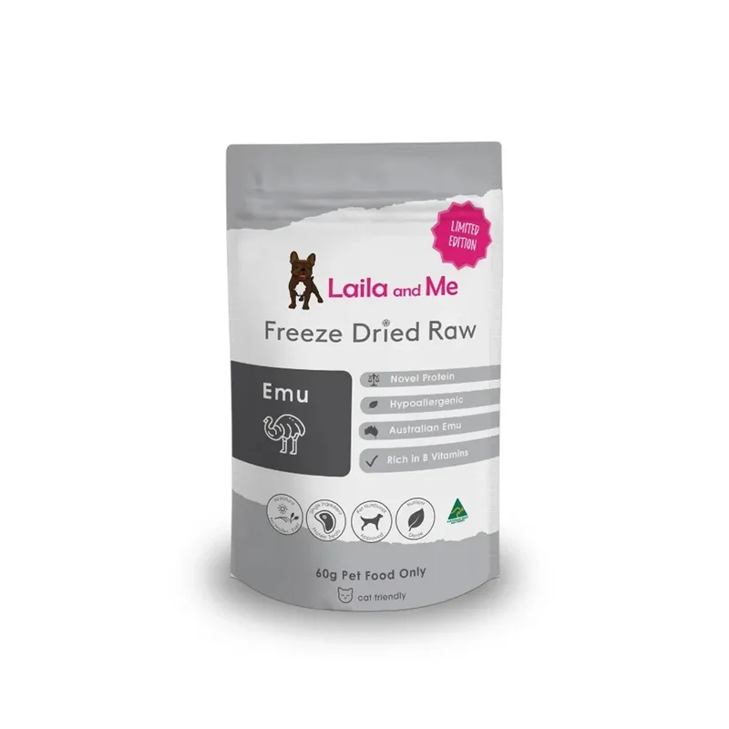 Émeu lyophilisé pour chien – Protéine nouvelle d'Australie – Laila & Me – 140g