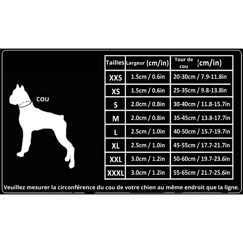 Collier Étrangleur Nylon Bleu Gris Gros Chien