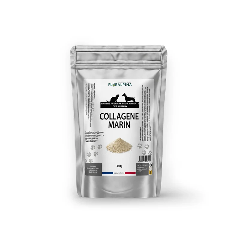 Collagène marin en poudre pour chien et chat – Soutien articulaire – Floralpina – 100g