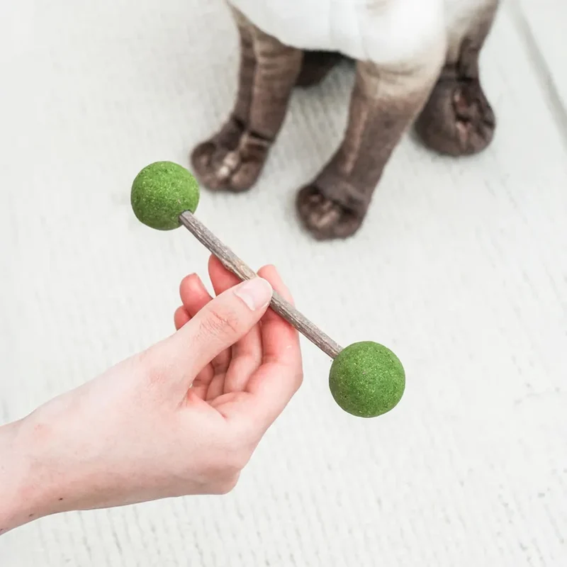 Haltère XL matatabi & herbe à chat – Jouet euphorisant pour chat