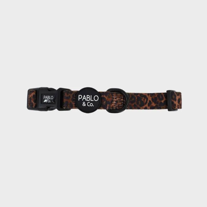 COLLIER POUR CHIEN TISSU - "LEOPARD"