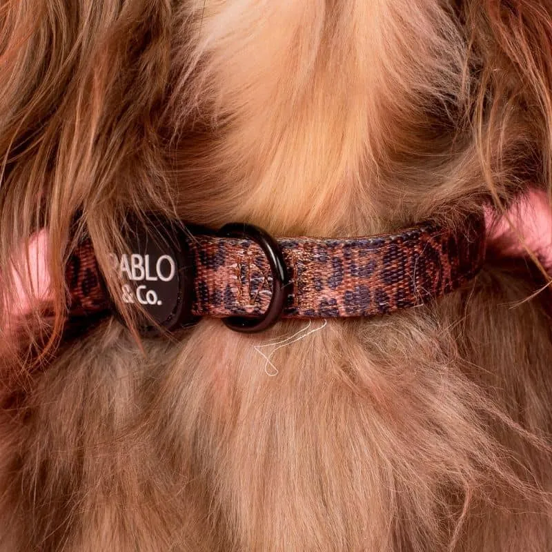 COLLIER POUR CHIEN TISSU - "LEOPARD"