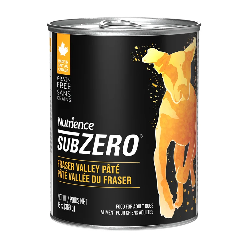 Aliment Subzero Nutrience Sans grains Pâté pour chiens adultes, formulation Vallée du Fraser, 369 g (13 oz)