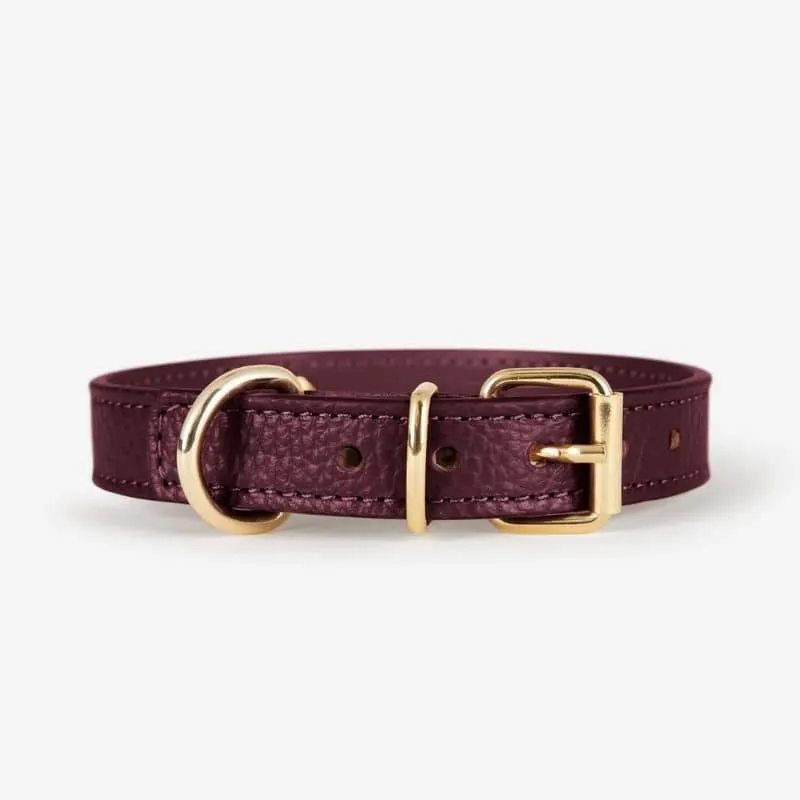COLLIER EN CUIR POUR CHIEN - GRENAT "JUNO"