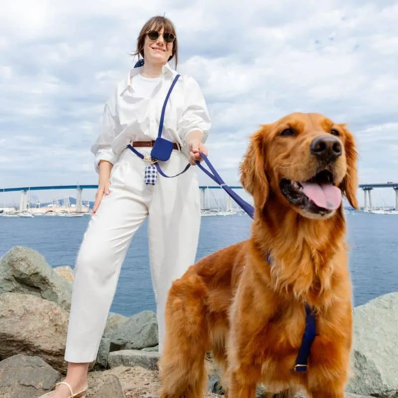LAISSE POUR CHIEN MULTIPOSITIONS 4 EN 1 CONVERTIBLE WATERPROOF - BLEU MARINE "NAVY"