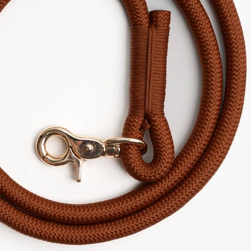 LAISSE EN CORDE POUR CHIEN - ORANGE TERRE CUITE "CLAY"