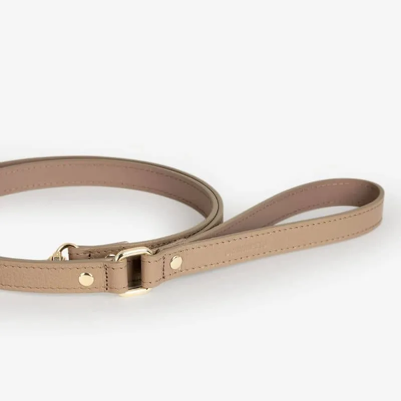 LAISSE EN CUIR POUR CHIEN - TAUPE "JUNO"