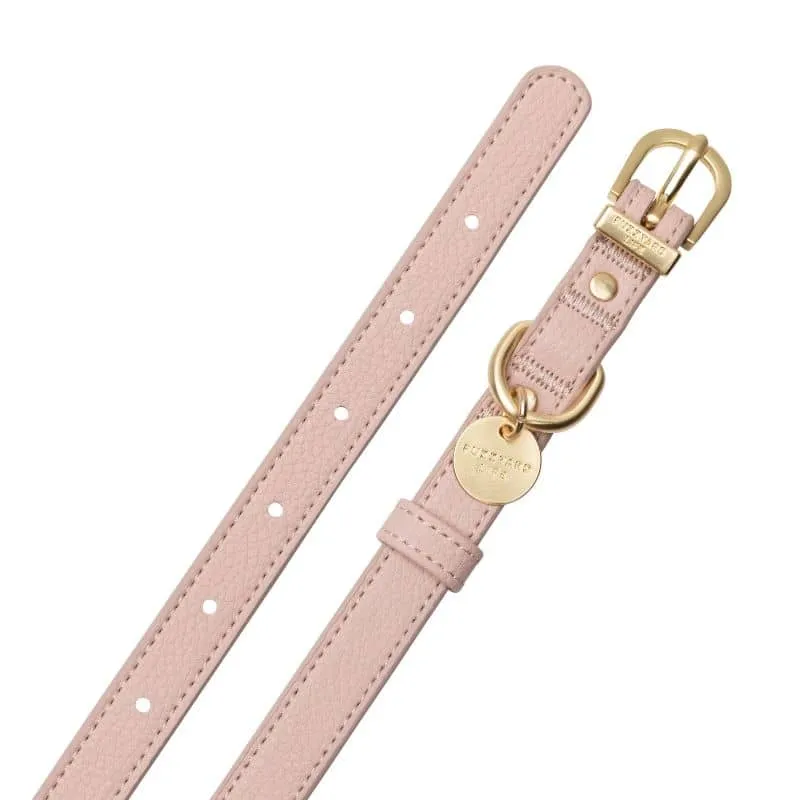 COLLIER POUR CHIEN - CUIR VEGAN (DISPO EN ROSE, VERT ET BLEU)
