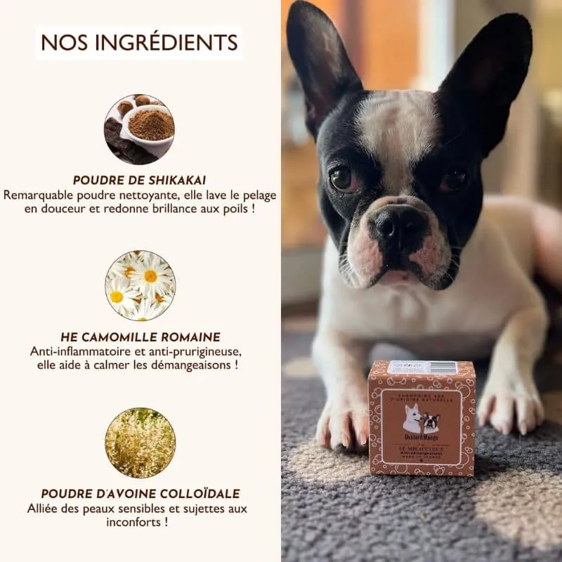 Shampoing solide pour chien Le Miraculeux - anti-démangeaisons