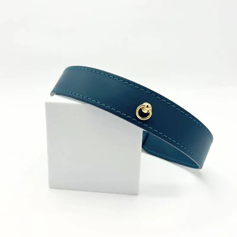 COLLIER EN CUIR POUR CHIEN - BLEU MARIN "NARA"