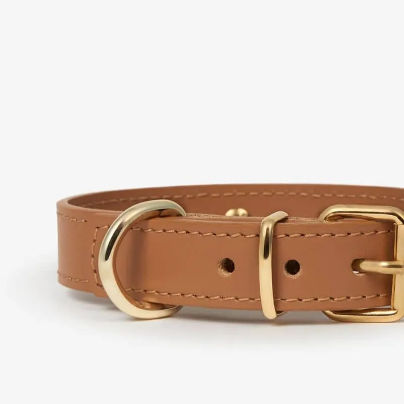 COLLIER EN CUIR POUR CHIEN - CAMEL "NARA"