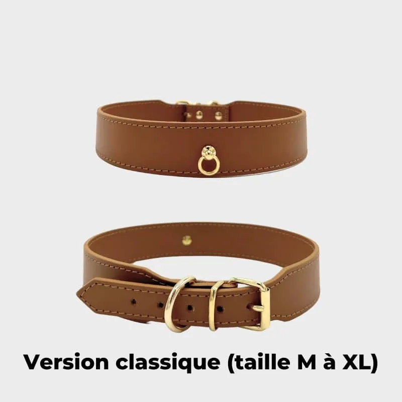 COLLIER EN CUIR POUR CHIEN - CAMEL "NARA"