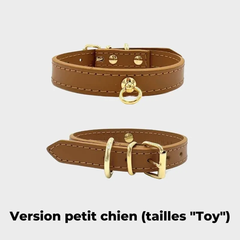 COLLIER EN CUIR POUR CHIEN - CAMEL "NARA"