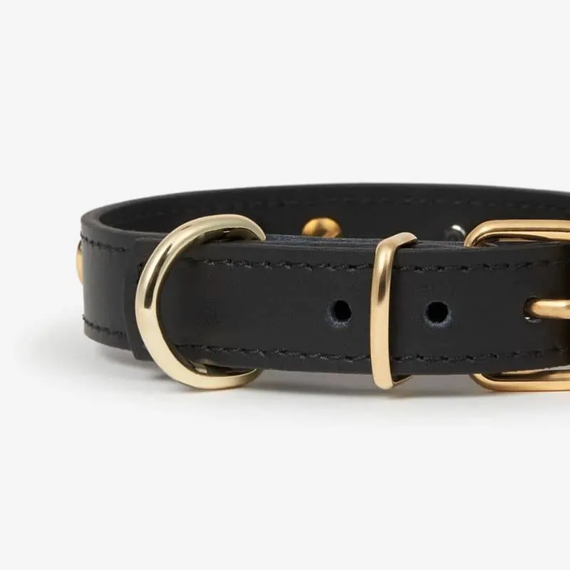 COLLIER EN CUIR POUR CHIEN - NOIR "NARA"