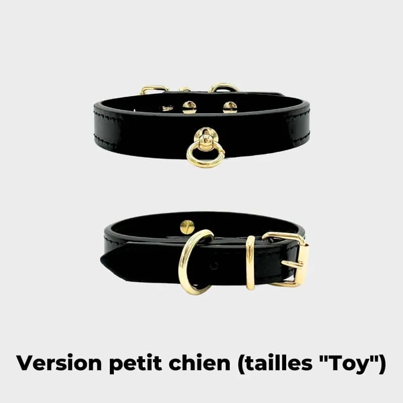COLLIER EN CUIR POUR CHIEN - NOIR "NARA"