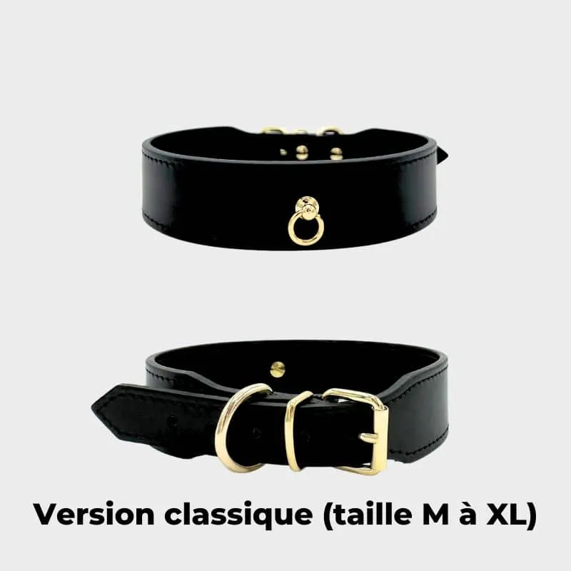 COLLIER EN CUIR POUR CHIEN - NOIR "NARA"