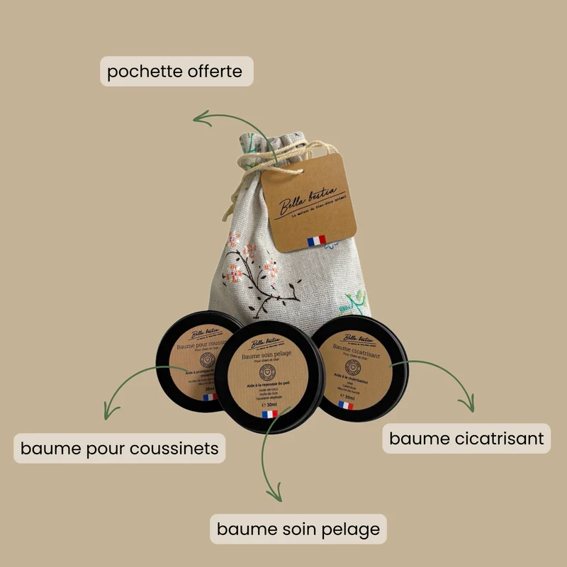 lot de 3 baumes Bella Bestia + pochette offerte