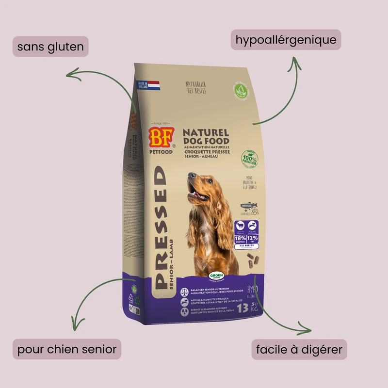 Croquettes pressées pour chien senior